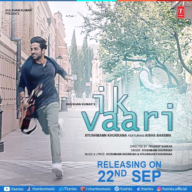 ayushmannk's tweet photo. My new single #ikvaari which I've written and composed with my brother @Aparshakti is coming out tomorrow! @tseries https://t.co/3Ktsus81Dp