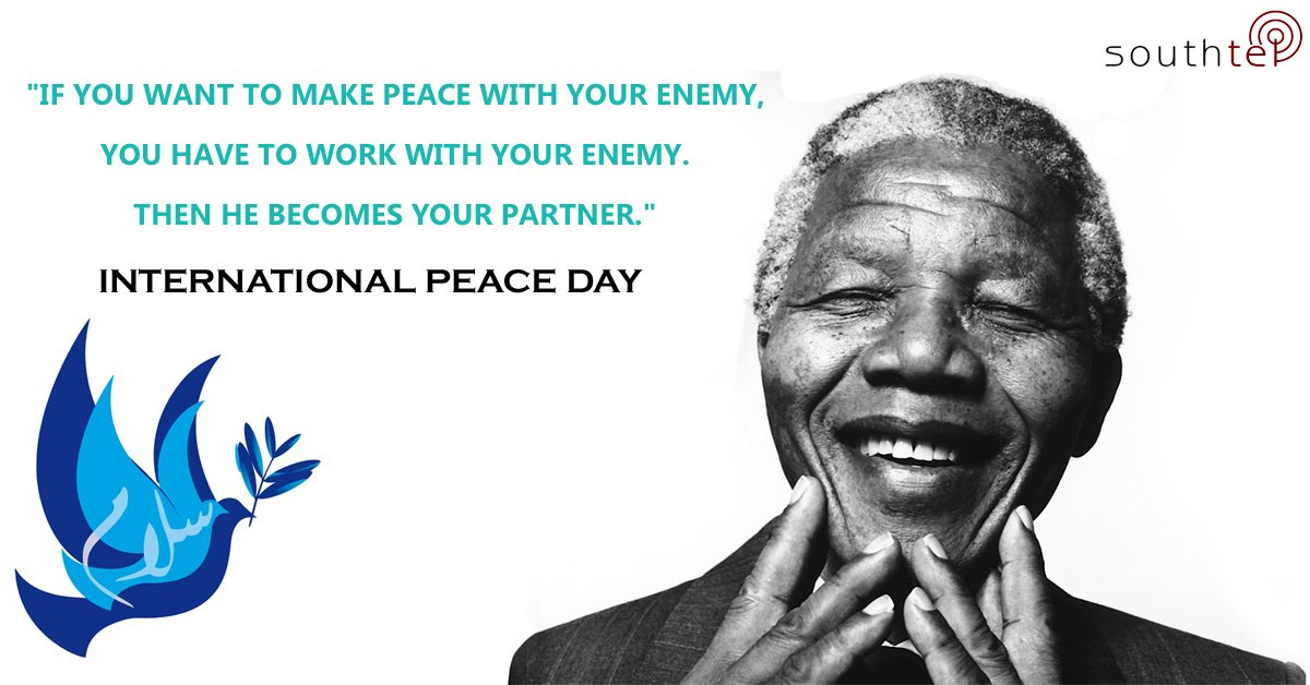 SouthTel's tweet photo. "Courageous people do not fear forgiving, for the sake of peace."
#internationaldayofpeace #Southtel #SouthAfrica Remembering #NelsonMandela https://t.co/UWTLaJeNoz