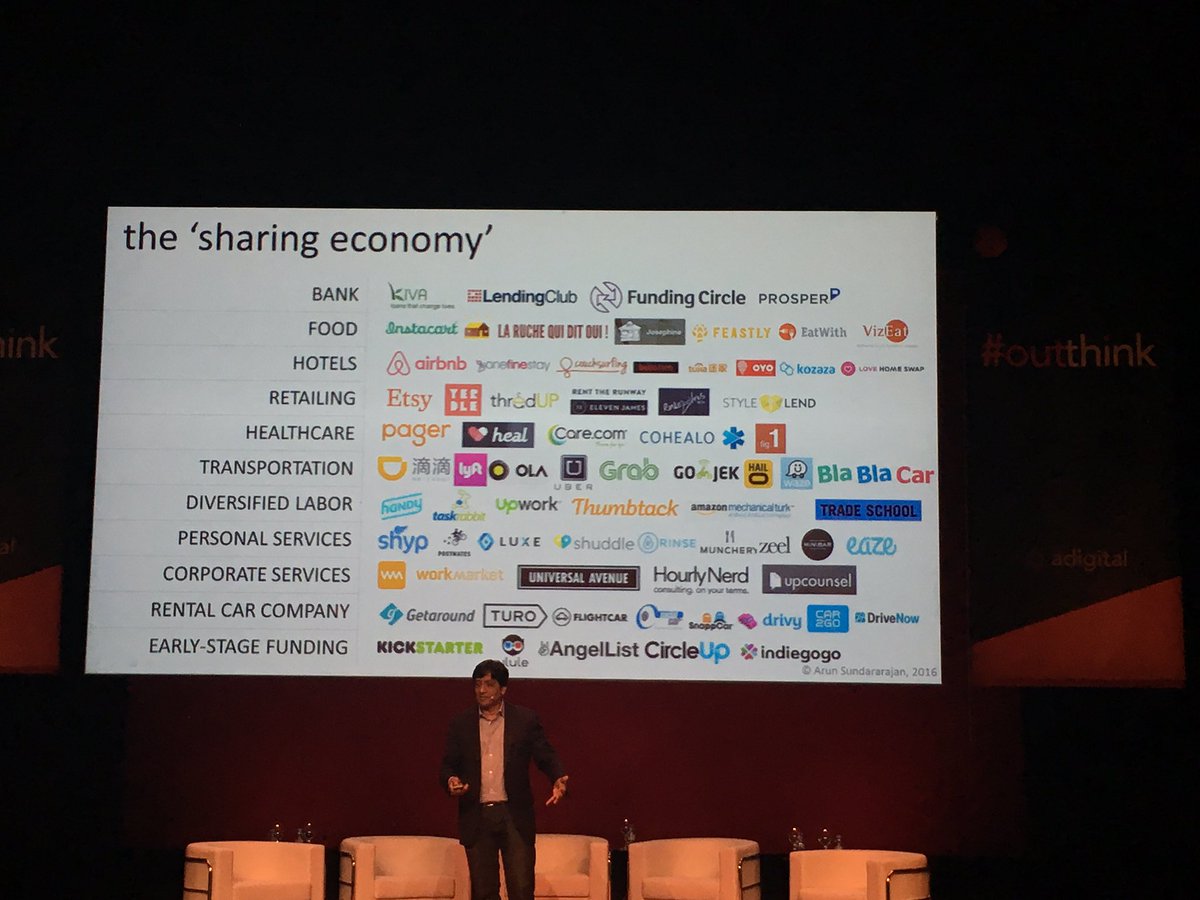pxcode's tweet photo. @digitalarun habla en #Outthink16 sobre economía colaborativa Crowd-based Capitalism #Mealsurfing @coolinarea #ProcessToPostProcess https://t.co/IkpbB3RH8e