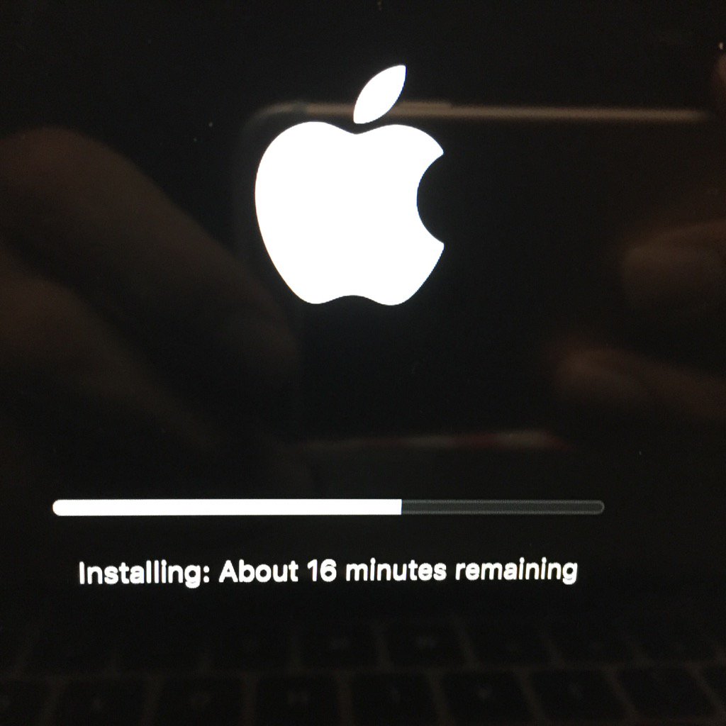 stephanhokanson's tweet image. It turns out Sierra was serious about that 28 minute install time. #Foolishly