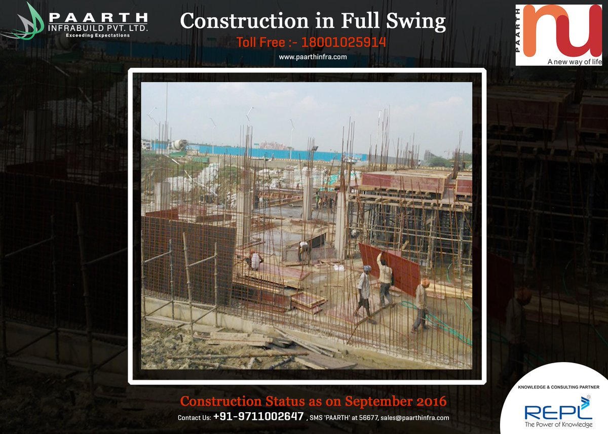 paarthinfra's tweet photo. | CONSTRUCTION UPDATE AS ON SEPTEMBER 2016 |
#PaarthInfrabuild #Constructionstatus #September2016 #Arka #Aadyant #NU #OngoingConstruction https://t.co/zCehcTpjkD