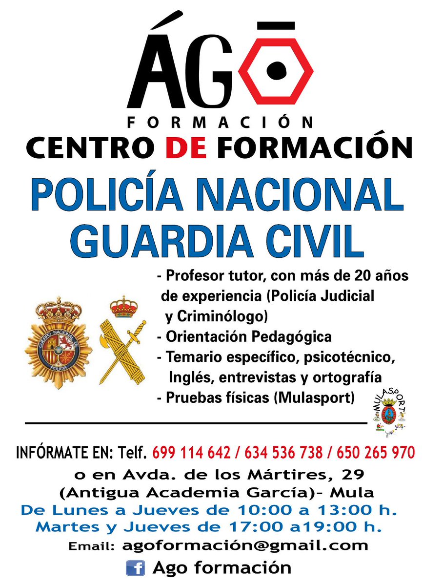 Mulasport, colabora con AGO, en la preparación de opositores a Policía Nacional y Guardia Civil.