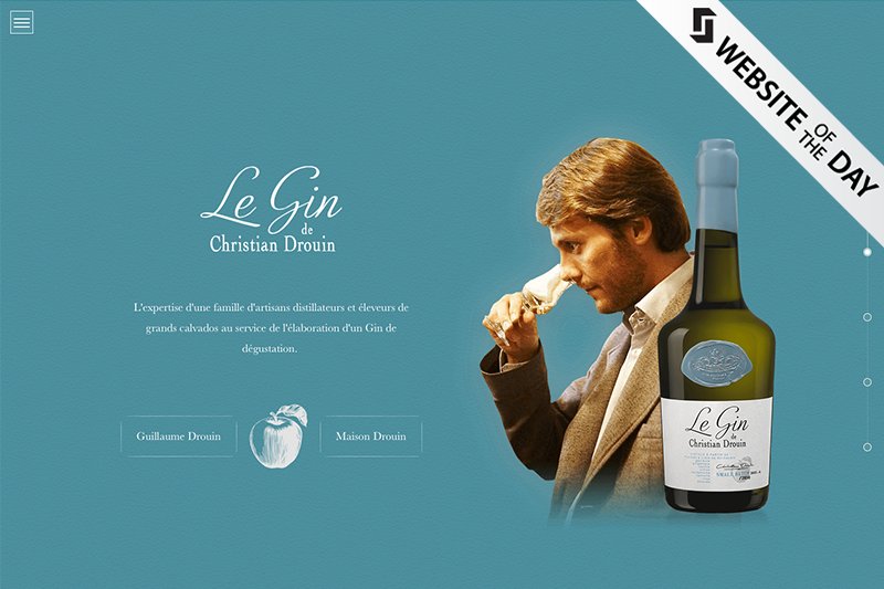 ViniumWebDesign's tweet photo. Notre réalisation Le Gin de Christian Drouin élue "meilleur site du jour" par @cssdesignawards. https://t.co/vUbOAXFkof #spirits #calvados https://t.co/SmdzphEYSM