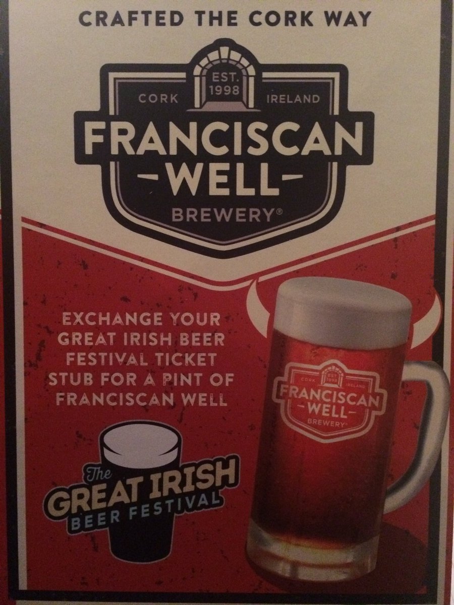 Any one heading to <a href="/GreatIrishBF/">Great Irish Beerfest</a> exchange your ticket here after for a free pint of @FranWellBrewPub
