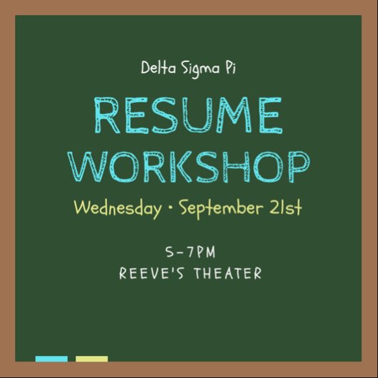 Print off a copy of your resume if you have one and come on out to our last recruitment events of the semester! We hope to see you there!!