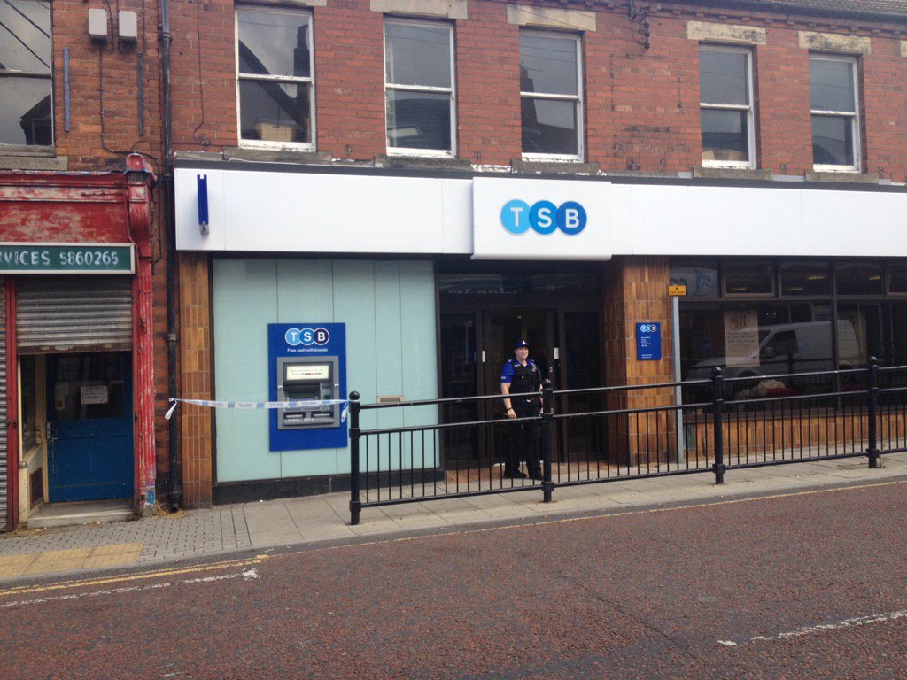 Scene of armed robbery at TSB bank in Horden. More details to follow