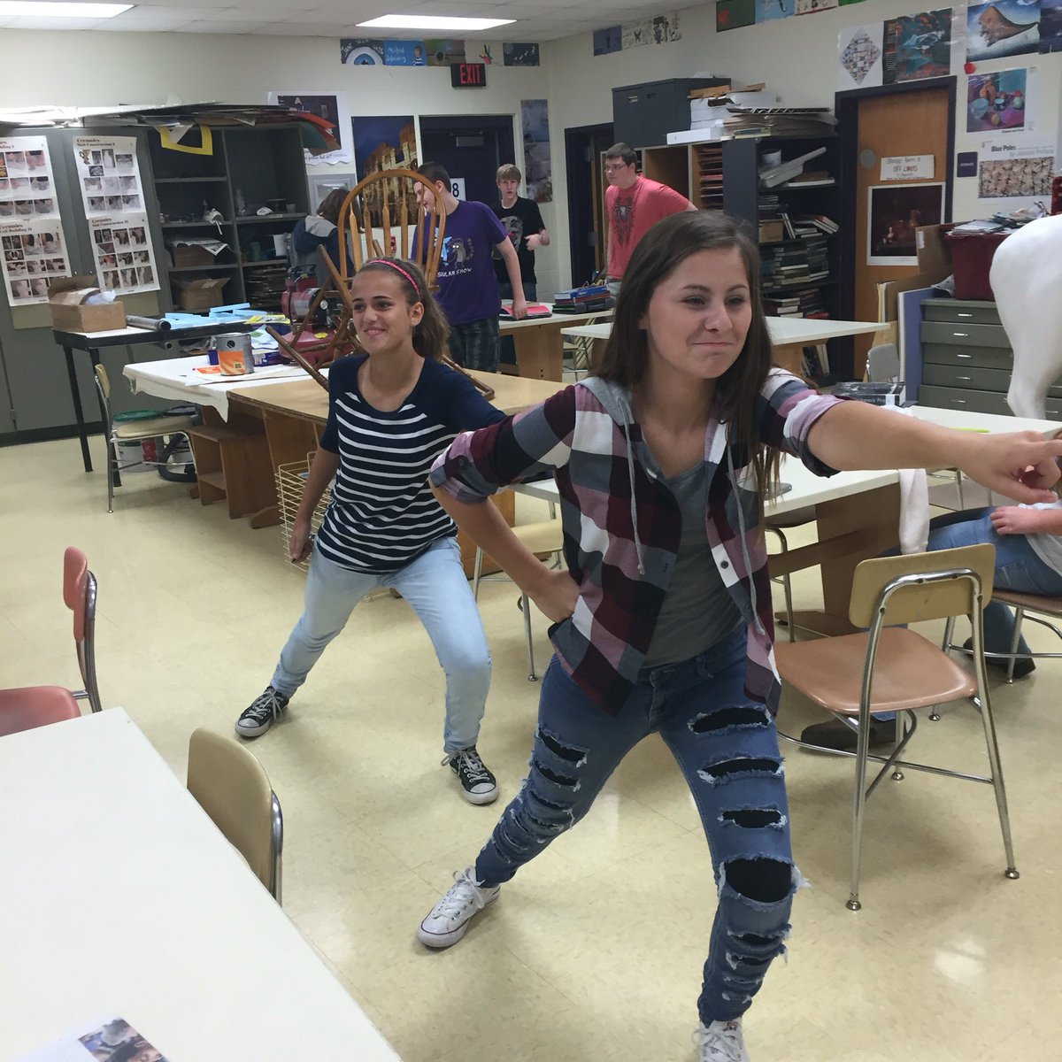 artist_temple's tweet photo. Marching practice during homeroom!  @MuskyBands https://t.co/B7H9CTJmAP
