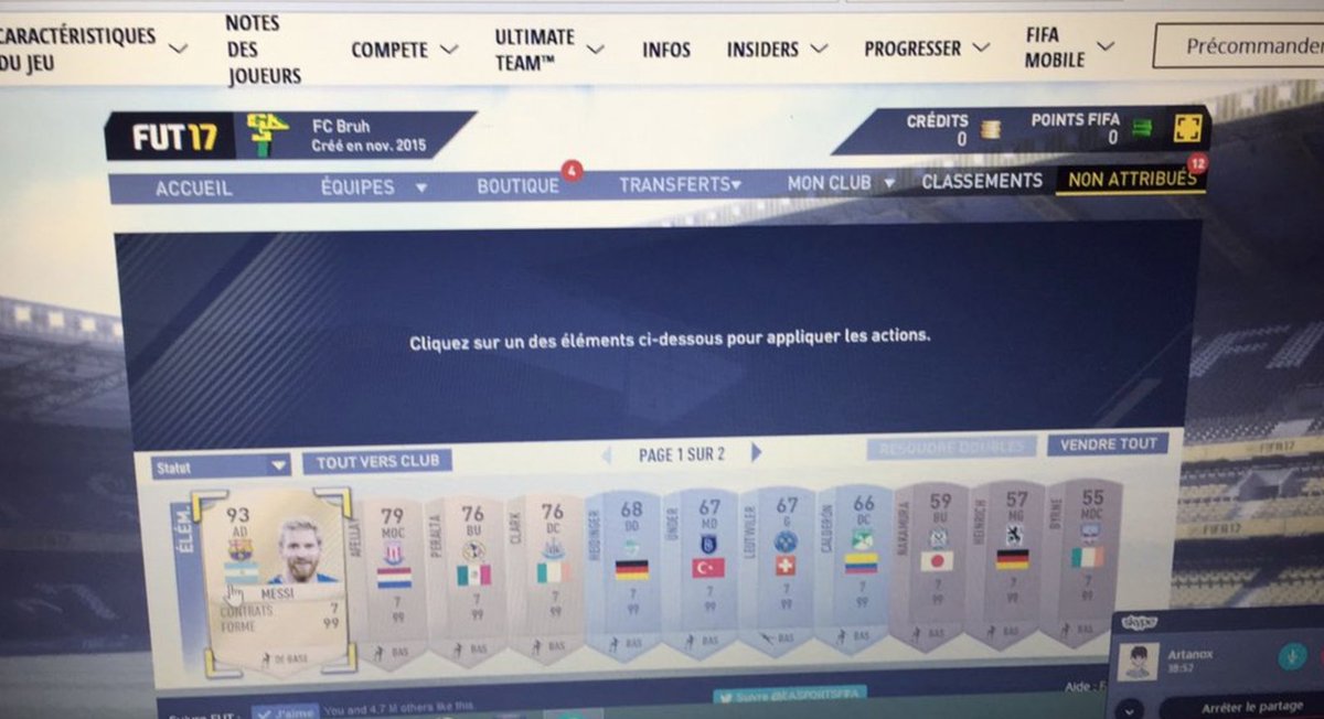KiminiAct's tweet image. Quand @RicStiZz pack Lionel Messi grâce à la #FUT17WebApp 😱