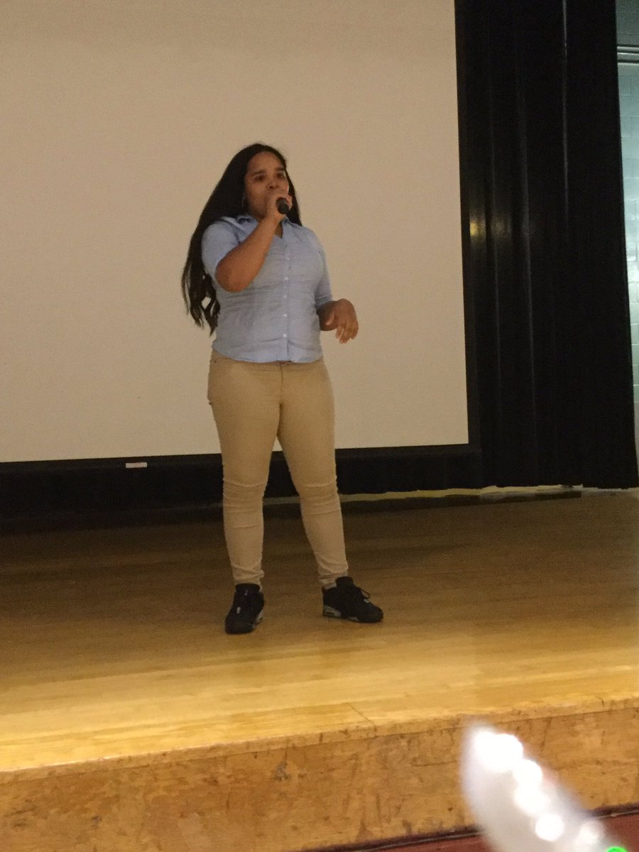 TheSVAway's tweet photo. A special surprise performance by 8th grader Ms. Rodriguez #TheSVAway #making8great #BronxEd https://t.co/C1NAVCqwHo