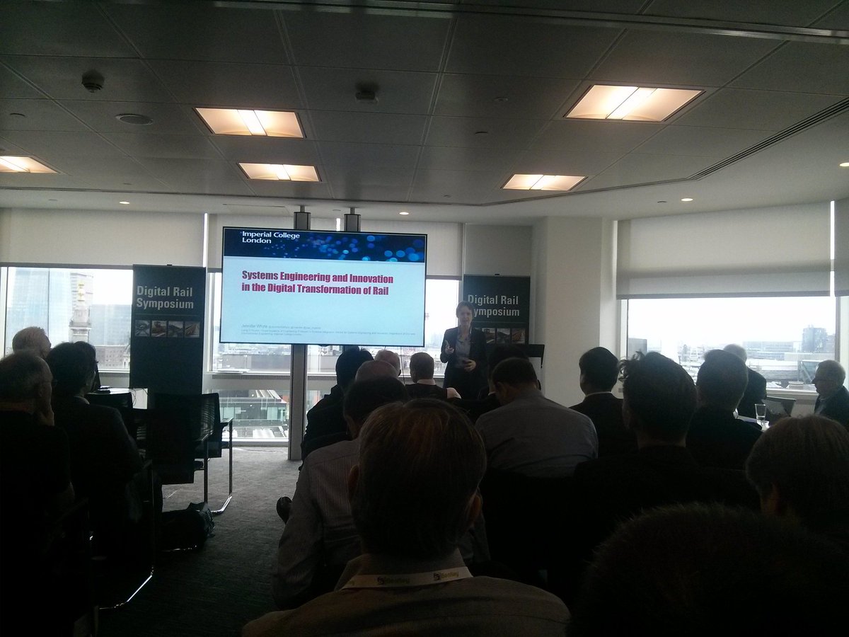 jan_boehm's tweet photo. Talk by @JenniferKWhyte on Systems Engineering at @BentleySystems Digital Rail Day. https://t.co/rNU0QurHRv