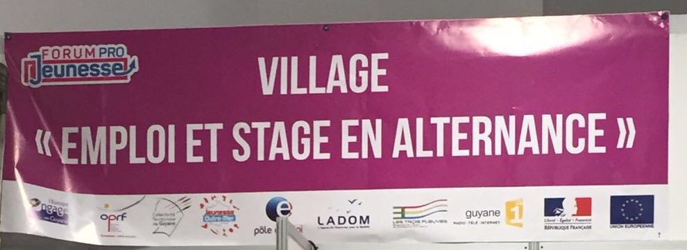 JOM_Guyane's tweet photo. #FPJ2016 Venez rencontrer les professionnels de l'emploi en Guyane au #VillageEmploi❗️Des opportunités à saisir❗️ https://t.co/1crEhAUICR