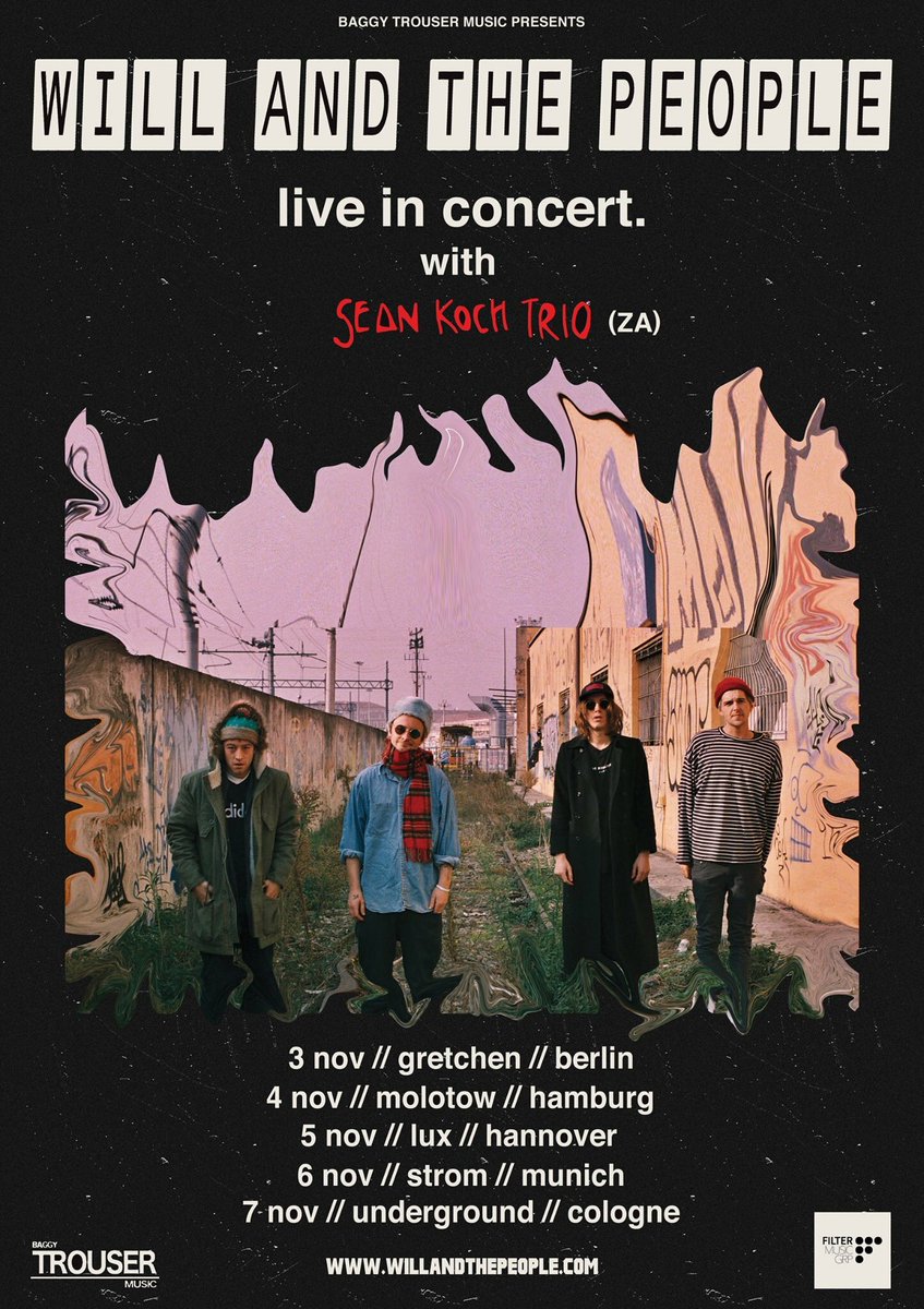 BaggyTrouserLtd's tweet photo. Baggy Trouser Music presents: WILL AND THE PEOPLE - Germany tour November 2016.
Tickets at https://t.co/aYSJkTWMui https://t.co/MpT24JNu6b
