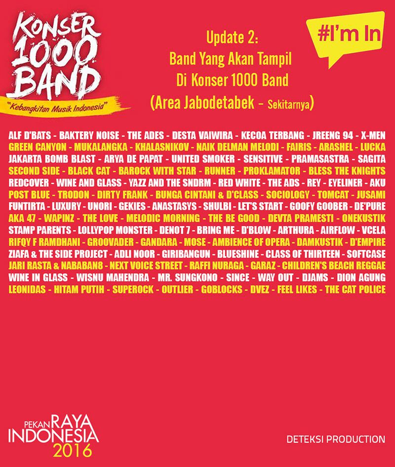 Update Band untuk konser 1000 band