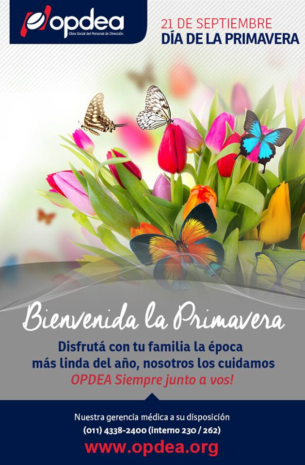 opdeaargentina's tweet photo. Bienvenida la Primavera!
Disfrutá con tu familia la época más linda del año, nosotros los cuidamos.
#OPDEA SIEMPRE JUNTO A VOS! https://t.co/1q75YIkPao