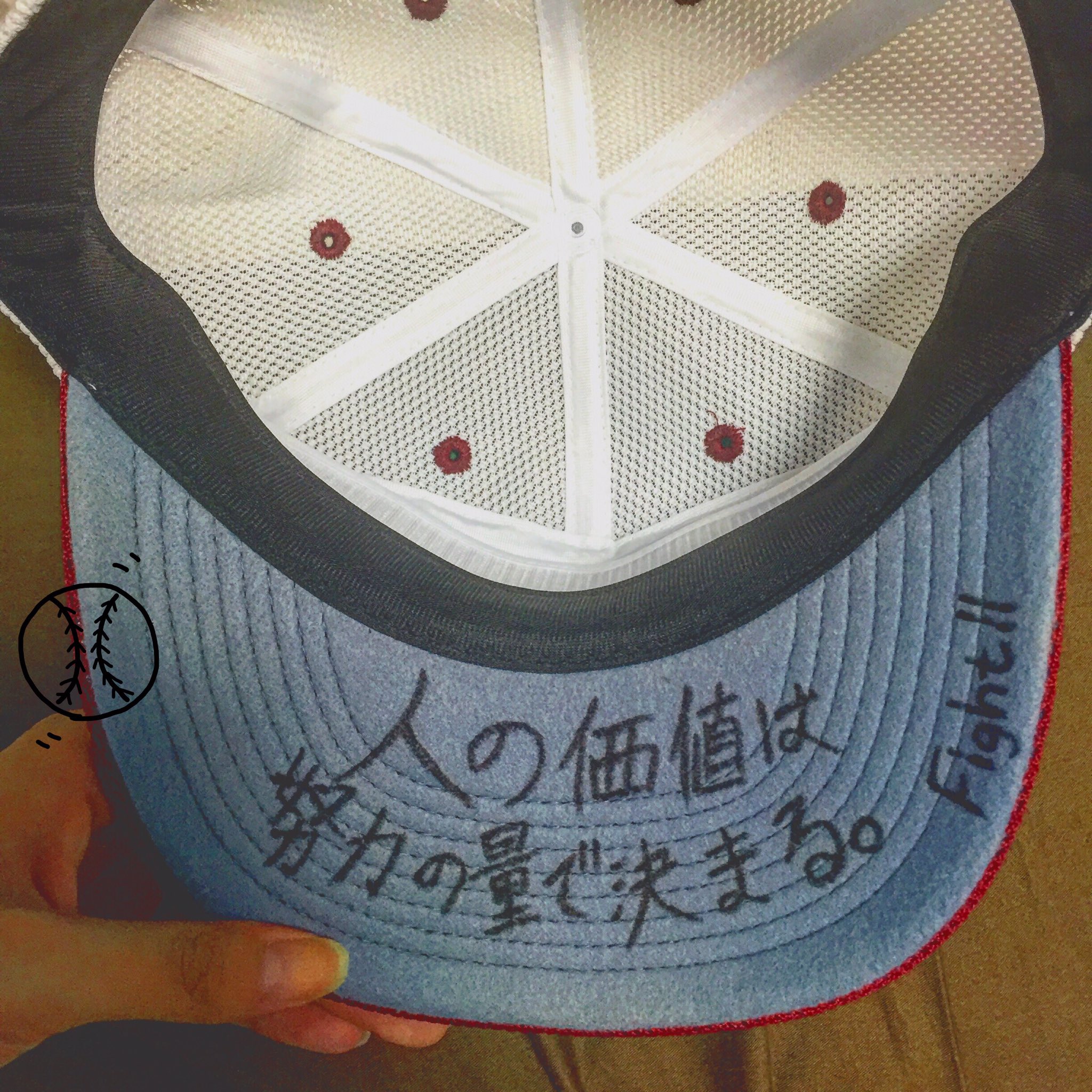 野球部の彼女 彼の帽子に私の好きな言葉書かせてもらった ありがとう T Co 7nytctudqp Twitter