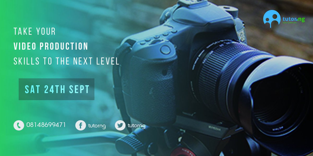 tutorNG's tweet photo. Enrol now for our video production course: https://t.co/RBErA2kDpO

Classes begin this Saturday https://t.co/Kgkjo6mbI4