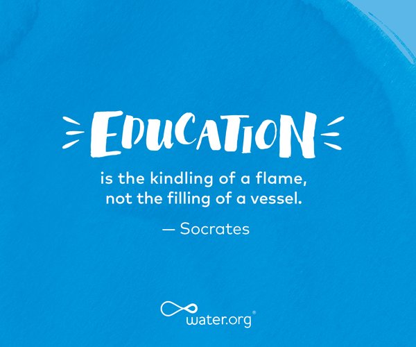 dlowater's tweet image. When kids have access to safe water they can spend their time at school, not collecting water. Learn more @Water.org.