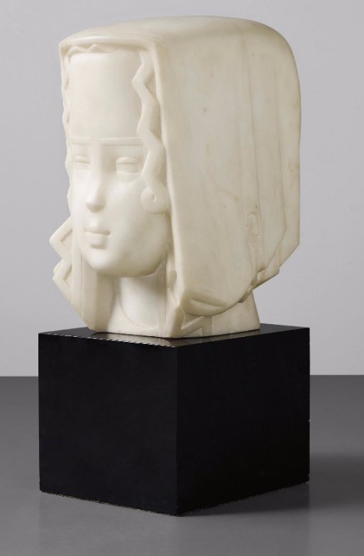 phillipsauction's tweet photo. LDN - An amazing £95k against a high est. of £12k for this beautiful white marble head by #JosephCsaky. #Design #LiveAuction https://t.co/quZ6iCX8zs