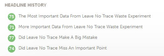 HCRBeta's tweet photo. Writing the deets of my 9 wk @leavenotrace experiment.  Possible headlines w. @CoSchedule 77 for "Did LTN Make A Big Mistake" #leavenotrace https://t.co/WMjkOQXLhx