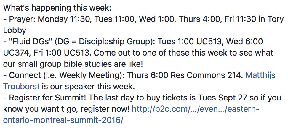 CarletonP2C's tweet photo. If you want to know what's happening on campus each week, check out our Facebook page for weekly updates! https://t.co/sj0UkVwwPY https://t.co/os2LyP4OMl