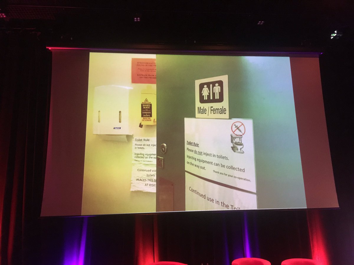 Nigel Brunsdon asks whether the toilets in drug services could be used as semi-supervised injecting facilities <a href="/injectingadvice/">Injecting Advice.com</a> #NSM2016