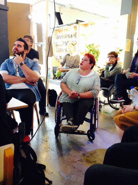 HackOnWheels's tweet photo. The brilliant @RosemaryFrazer @scope talking about her wheels at our #disruptdisability event today at @machinesroom! @L_D_F #3dprinting https://t.co/fkRTA7BYqQ