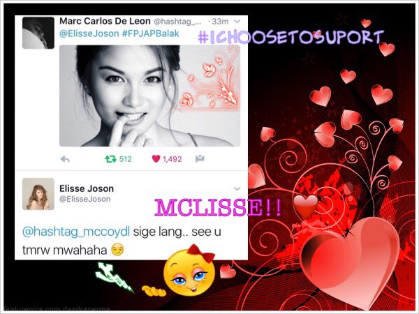 Bati na sila! @hashtag_mccoydl @ElisseJoson Ung MWAHaha tlaga ni Mam ang ngdala eh! ❤️ IChooseToSupport MCLISSE