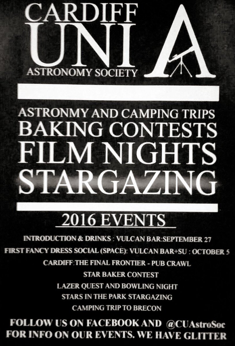 CUAstroSoc's tweet photo. DIdn't have a chance to grab a flyer at our stall earlier? Here it is! It's got the details of our first 2 socials, make sure you're there! https://t.co/lhPDV99Ww0