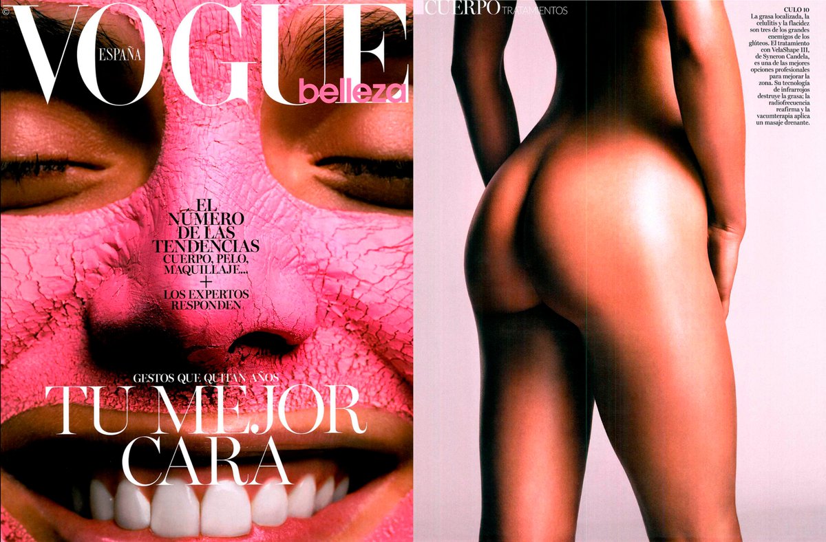 CandelaMedicalE's tweet image. Nuestro #VelaShapeIII en el especial #culo10 del Vogue Belleza y a página completa. Destruye la grasa, reafirma y drena.