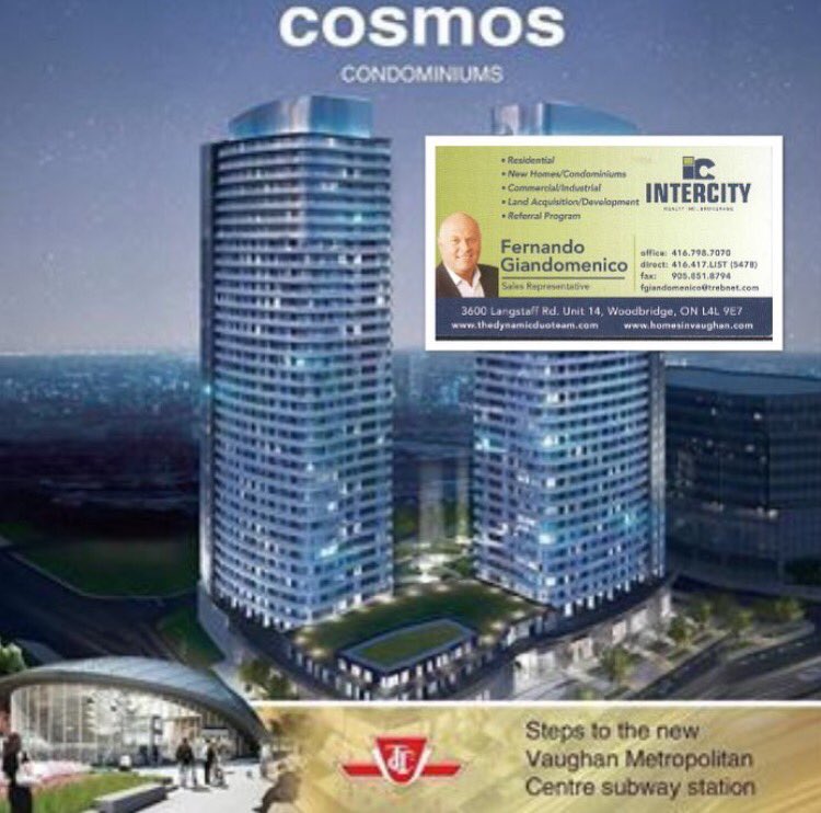 TheFernGTeam's tweet photo. COSMOS CONDOS
Deposit $5,000 on signing
AMAZING VIP PRICING, SPECIAL INCENTIVES AVAILABLE ☎️416-417-5478
#intercityrealty #vipcondoshop https://t.co/lLn4F46Xqs