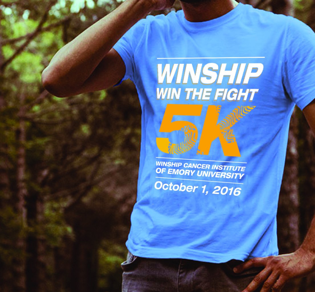 Winship5K's tweet image. Here's a sneak peek at the 2016 #winship5k t-shirt. Whadda ya think? Pick yours up at early packet pick-up on 9/30.