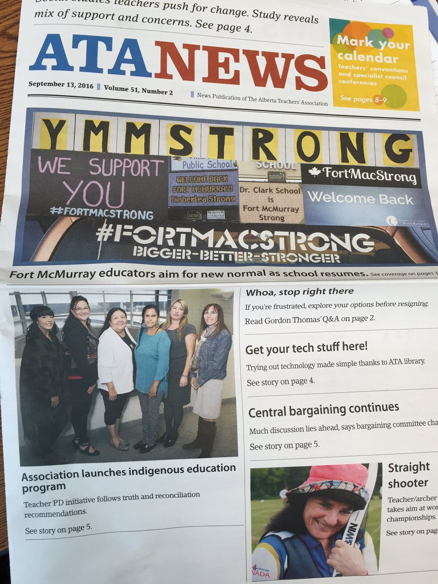 Check out Sept 13 issue of <a href="/albertateachers/">Alberta Teachers' Association</a> ATA News for special features on #ymm returning to school.