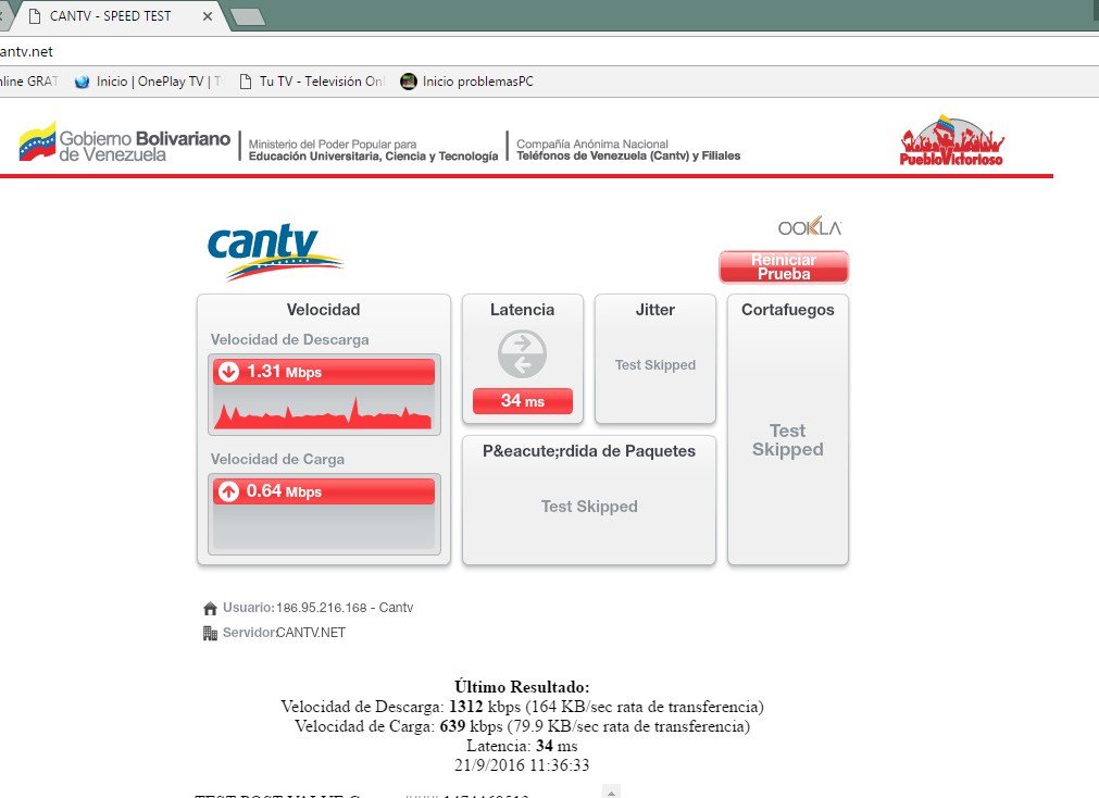 NestoLpm's tweet photo. @ContactoCantv Buenos Días tengo problemas de velocidad pago 4 mb y solo me llega 1.5 mb dsde hace2semanas, mi nro asociado es 0241-8535424 https://t.co/cxX1524N5v