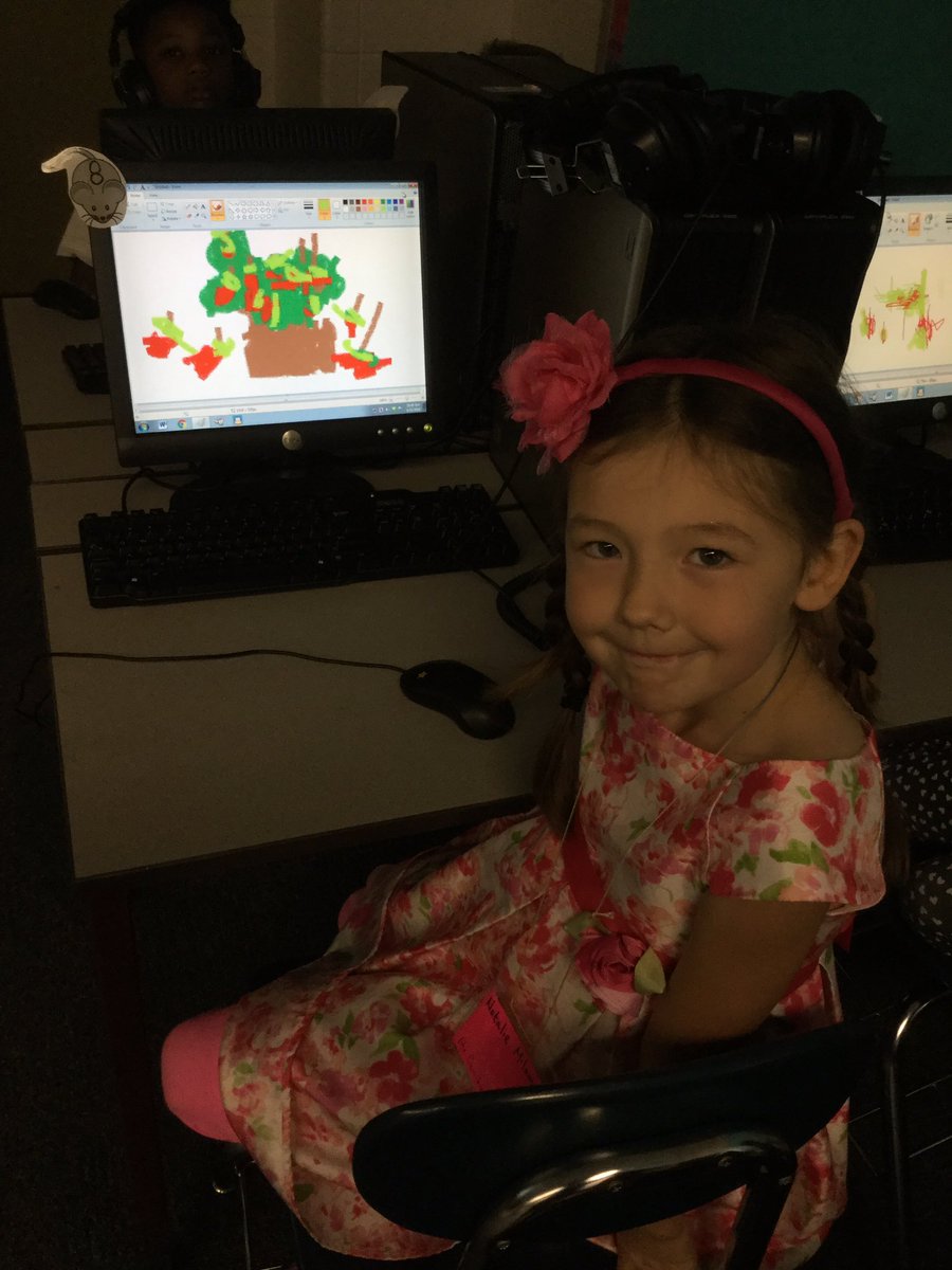 MsGaryKinderTec's tweet photo. In technology we have been learning about Johnny Appleseed and how to draw an apple tree using Microsoft paint. #KinderTechnology https://t.co/5rllesZ6K8