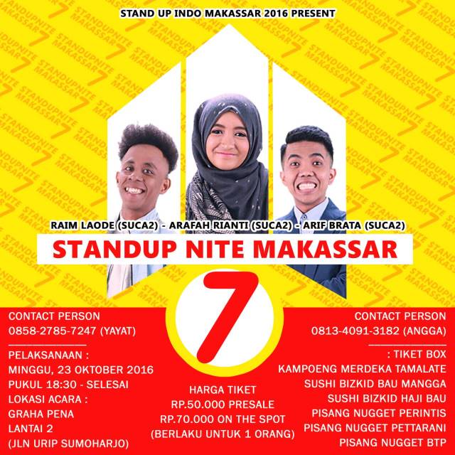 Hajargondrongg!!! #SUN7MKSR <a href="/StandUpIndoMKSR/">StandUpIndoMKSR</a> <a href="/RaimLaOde/">Raim Laode</a> <a href="/arif_brata/">Arif brata</a> <a href="/arafahrianti02/">arafaaah</a>