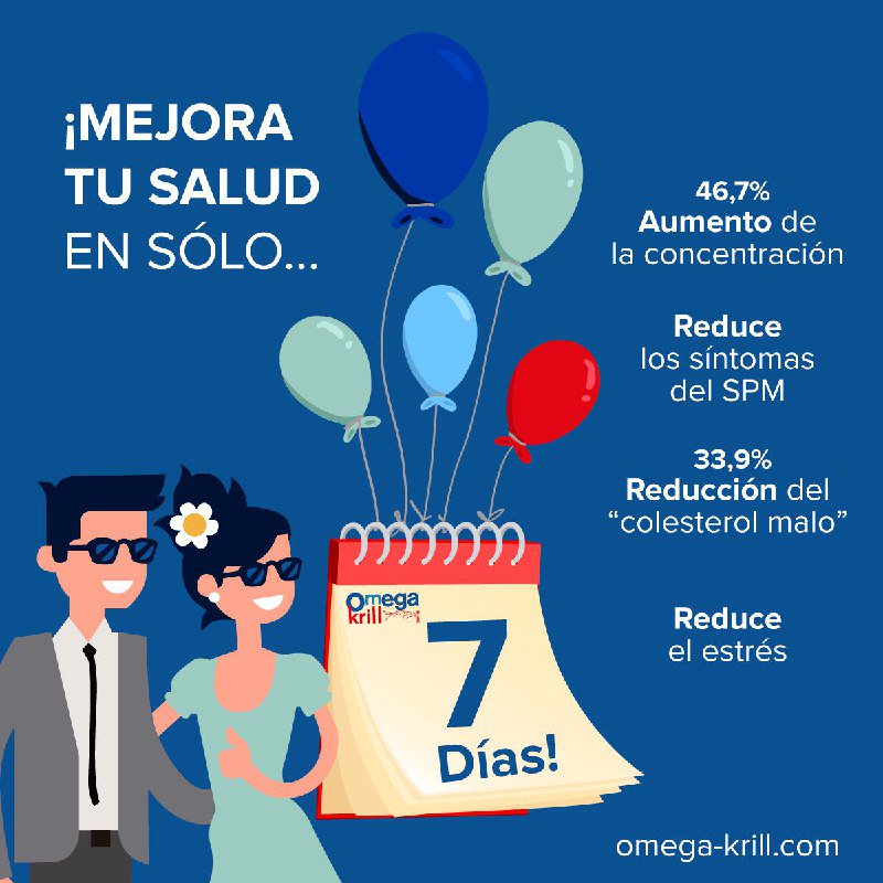 ¡Mejora tu salud en sólo 7 días! #OmegaKrill está clínicamente probado ;)