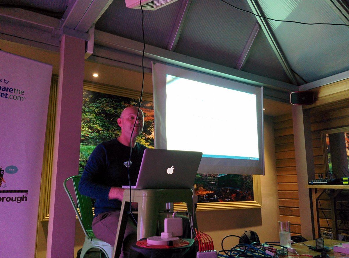 alexellisuk's tweet photo. Everyone's listening intently to Peter at @AgilePBoro - "let's analyze air quality data with machine learning" #ftw #ctmtech https://t.co/OiYJvIdKDs
