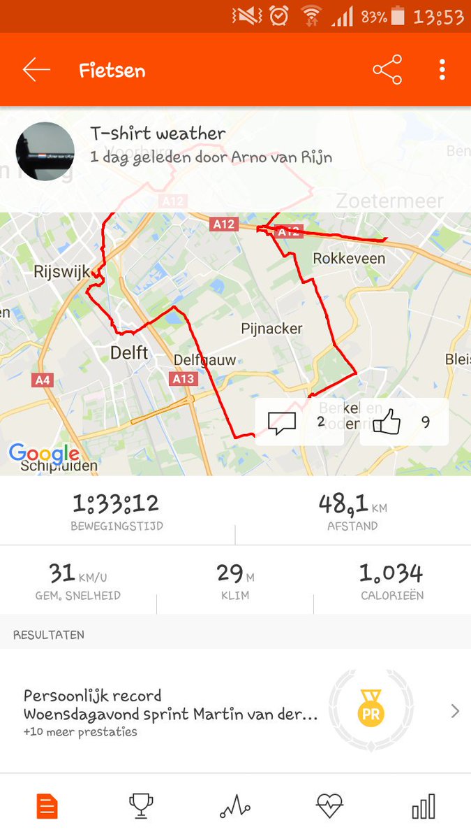 rnovanrijn's tweet photo. @GilletteBenelux Mijn trainingsrondje van vorige week lijkt me wel een shirt  (waard) https://t.co/QURdlGPxYT