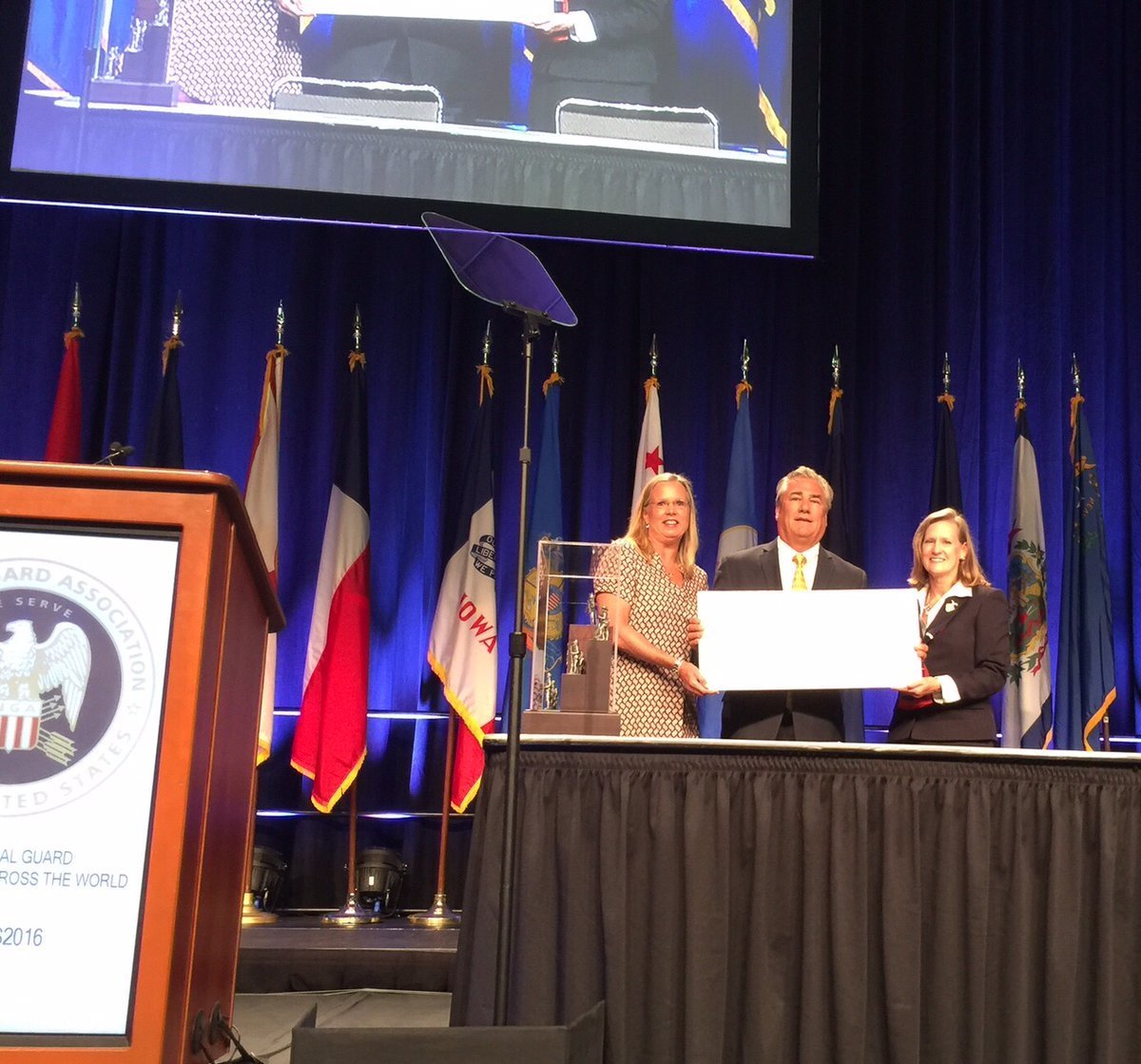 DRS_Careers's tweet photo. DRS presents $35K check at #NGAUS2016 to the @NGMuseum (NGEF) as part of the DRS Guardian Scholarship fund. https://t.co/6CKR9qJxAb