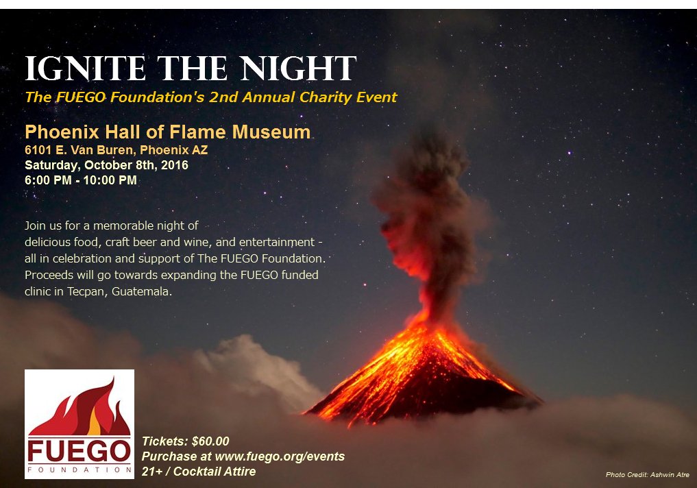 FuegoFoundation's tweet photo. On Oct 8th, rather than eating out at a major chain restaurant...let your money help others while having a night out! #fuegofoundation https://t.co/zec4wR7nIL