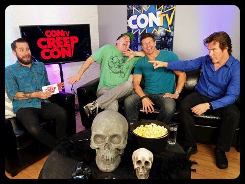 IMTHELANERD's tweet photo. #Creepcon is coming next month on @CONtvChannel! Filming with @DavidMLatt &amp; @RealPAULLOGAN was a blast! Scott Carson was scary though... https://t.co/mxkJ3nrUNC