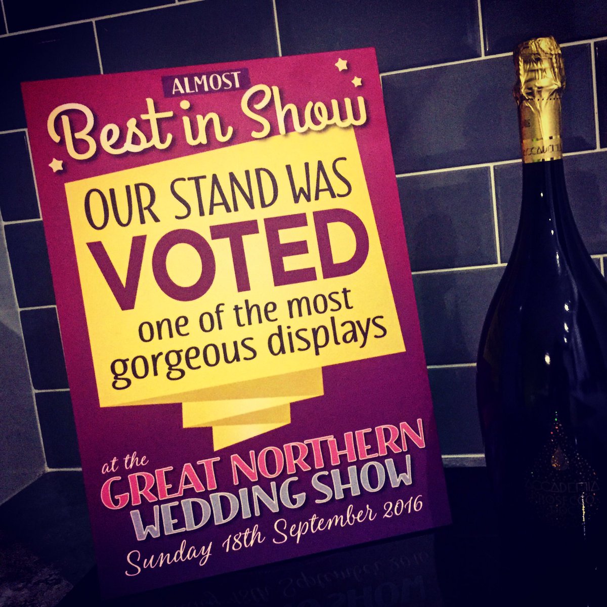 papersouldesign's tweet photo. So we won this last weekend! Thanks to all the brides that voted 😘 #weddinghour #gnws2016 https://t.co/RzTl1T3gQN