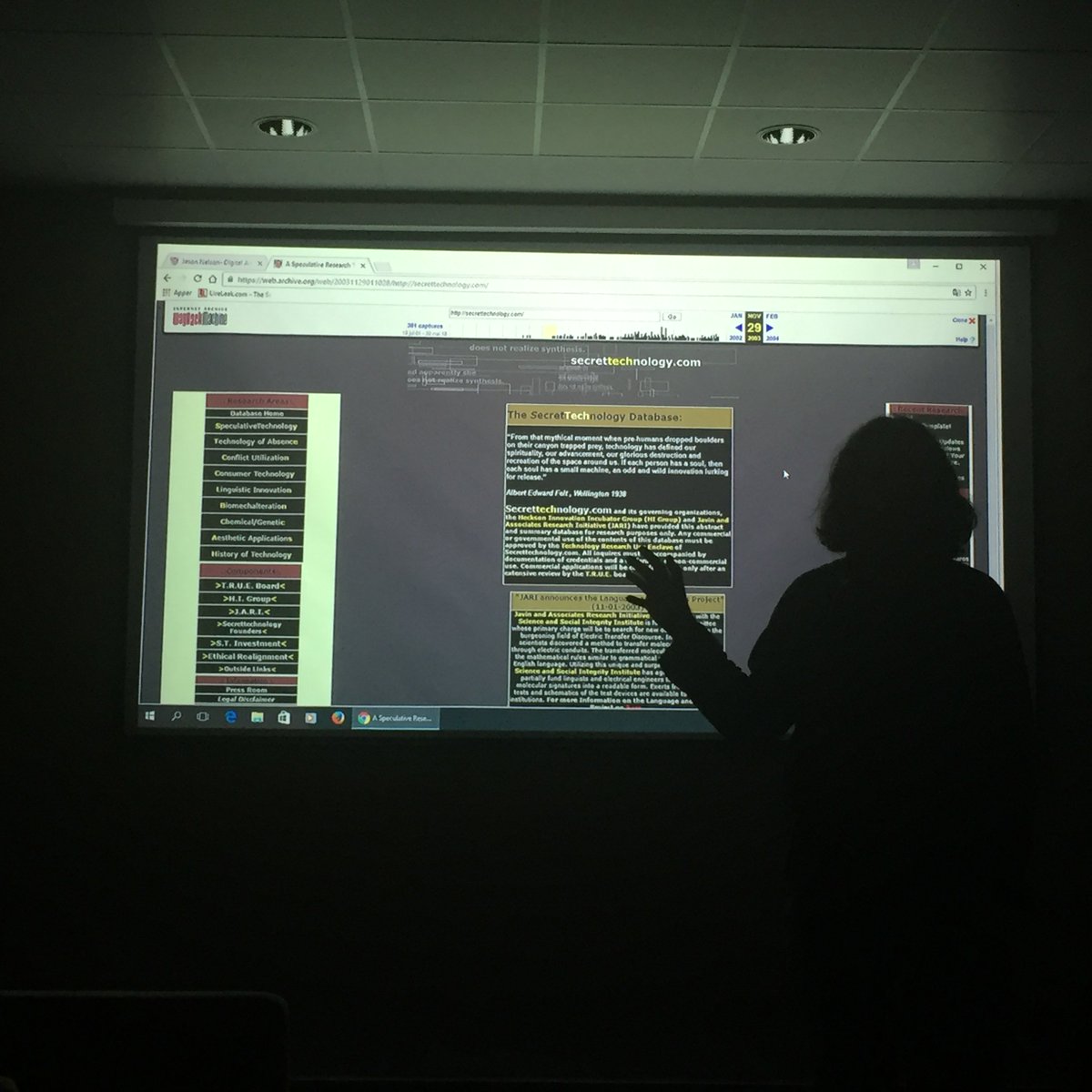 ELMCIP's tweet image. Jason Nelson&apos;s talk today @bergenbibliotek unveils #secrettechnology project w @DavinHeckman #digitalpoetry and Nelson&apos;s döppelganger #elit