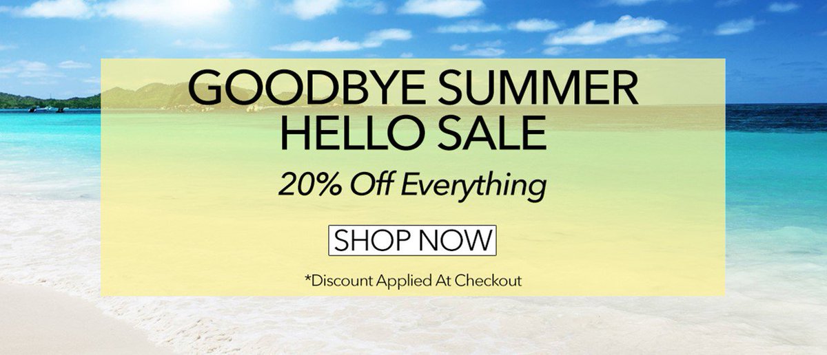 Saying goodbye to Summer doesn't have to be sad...
Shop Sale > bit.ly/1yT3eZv