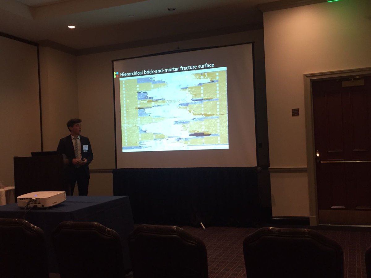 mecomposites's tweet photo. Joël presenting his hierarchical brick-and-mortar composites for damage tolerance and progressive failure at #ASC31 https://t.co/9MmHXVJ2aQ