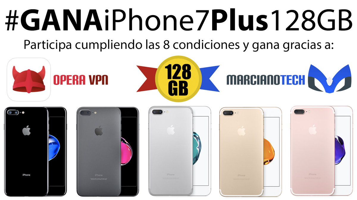 MARCIANOPHONE's tweet image. Participa con VPN @opera y #Marcianotech por un #iPhone7Plus128GB solo debes seguir estas instrucciones ---&amp;gt; bit.ly/SORTEOMUNDIALi…