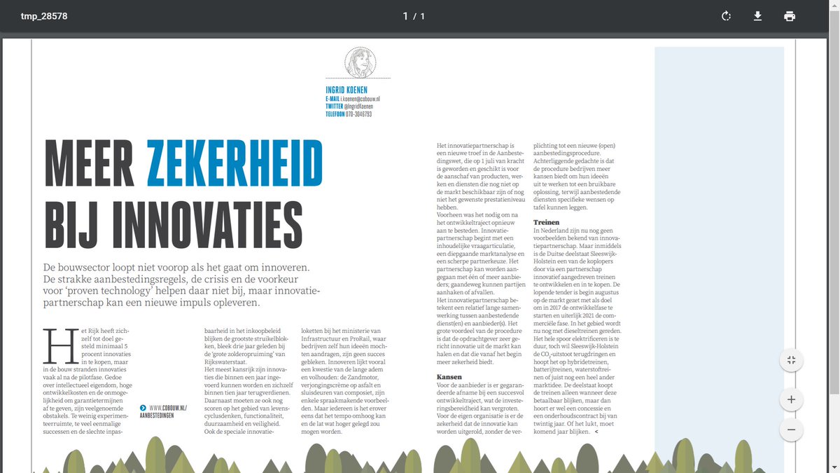 robbinknuivers's tweet photo. Goed artikel van @IngridKoenen over mogelijkheden voor innovatiepartnerschappen. Op naar een circulaire aanbesteding! @cirkelstad @briqsorg https://t.co/DyfCtYVPq0