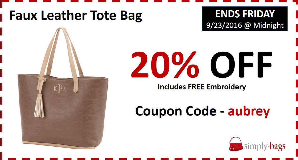 KeepsakesEtc's tweet photo. Simply Bags is offering 20% OFF our Fall Aubrey Tote Bag
https://t.co/SMUgYL176x https://t.co/PFvVFXxz8R