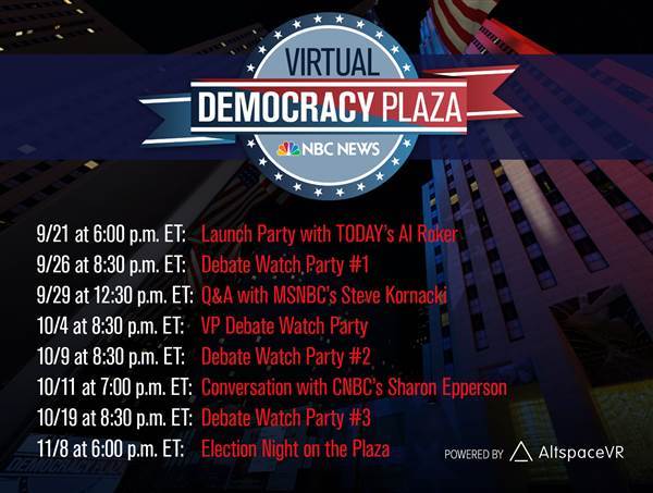 simplynew's tweet photo. Starting Tonight! - @nbc will stream the #debates and other #election coverage in #VR https://t.co/chhbDtPFUB https://t.co/rsE8VaRbvI