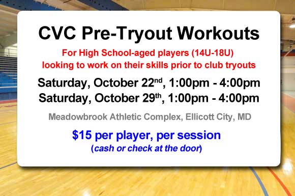 Don't miss our Pre-Tryout Workouts for High School-aged players (14u-18u) at the MAC- 10/22 &amp; 10/29 - $15 @ the door tiny.cc/yy6zey